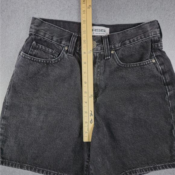 🌼RSQ Shorts Womens Size 25 Super High Rise Mom Black Denim - Picture 11 of 14
